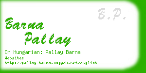 barna pallay business card